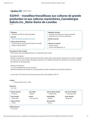 Canneberges Sakota Inc Notre Dame De Lourdes