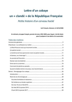 Lettre d'un cobaye : un clandé de la République Française