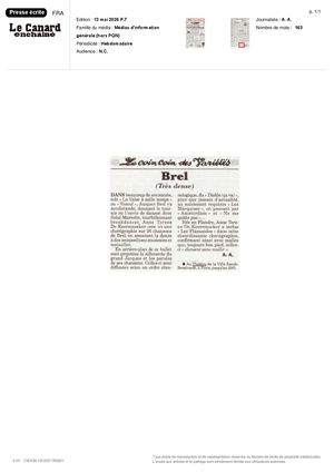 Article Le Canard Enchaine Brel