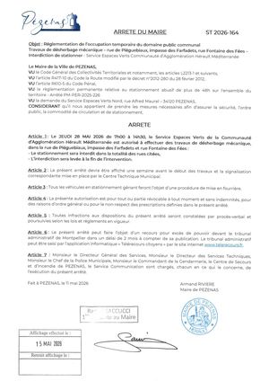 Arrêtés 15 05 26