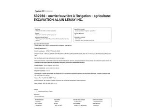 Emploi Québec Excavation Alain Lemay 532986