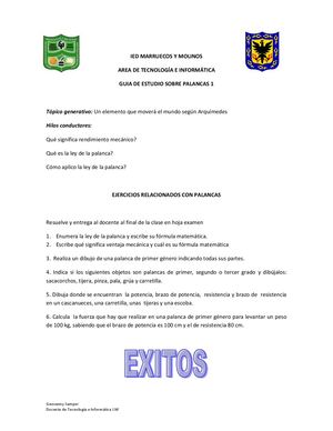 Guía De Estudio Sobre Palancas 1