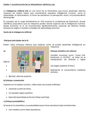Teoria Y Clasificacion De La Inteligencia Artificial
