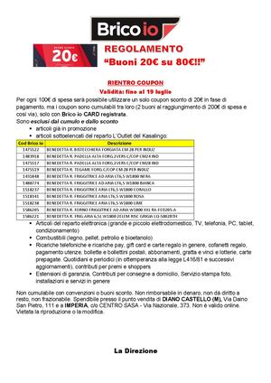 Reg Diano Buoni 20€su80€ Distribuiti Fino Al 19 Luglio