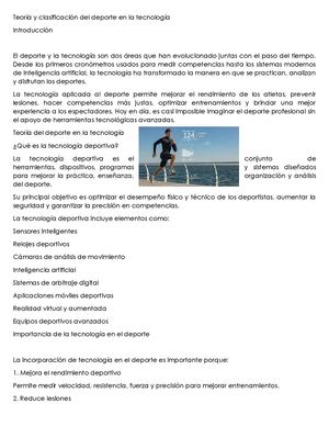 Teoría Y Clasificación Del Deporte En La Tecnología