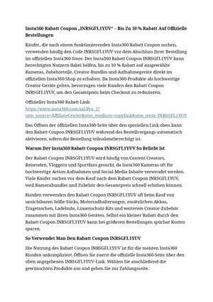 Insta360 Rabatt Coupon "INRSGFL1YUV“