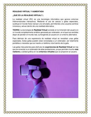 Realidad Virtual Y Aumentada