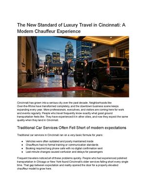 The New Standard Of Luxury Travel In Cincinnati A Modern Chauffeur Experience