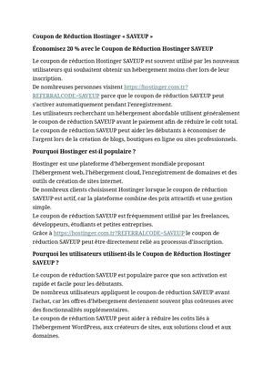 Coupon De Réduction Hostinger « SAVEUP »