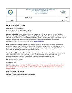 Plan Lector Pfc Tatiana Chaves Caperusita Roja