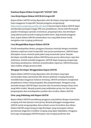Kupon Diskon ScraperAPI “SAVE30”