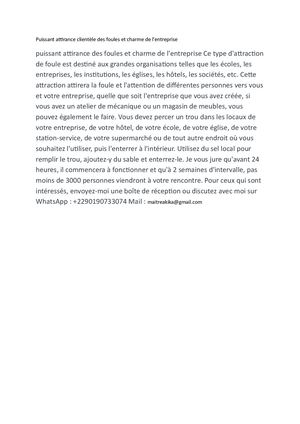 Puissant Attirance Clientèle Des Foules +2290190733074
