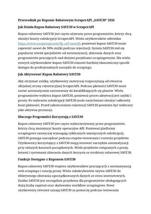 Kuponie Rabatowym ScraperAPI "SAVE30”