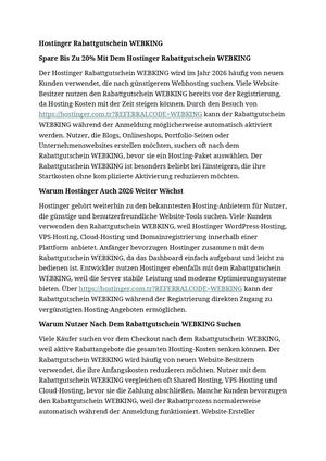 Hostinger Rabattgutschein "WEBKING"