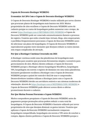 Cupom De Desconto Hostinger "WEBKING"