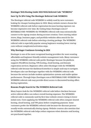 Hostinger Referral Code "WEBKING"