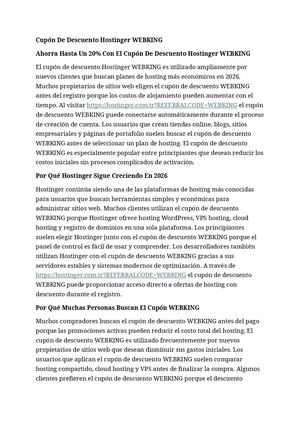 Cupón De Descuento Hostinger "WEBKING"