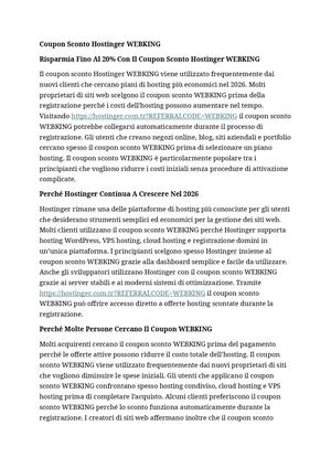 Coupon Sconto Hostinger "WEBKING"