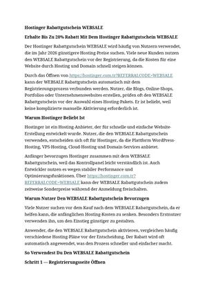 Hostinger Rabattgutschein "WEBSALE"