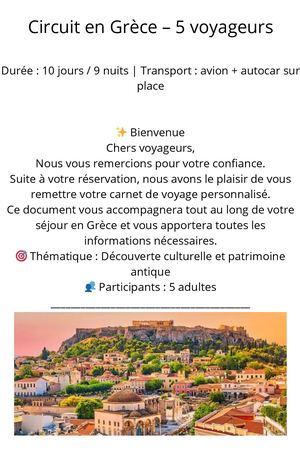 Carnet De Voyage Personnalisé Circuit En Grèce