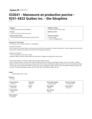 9251 6822 Québec Inc Ste Séraphine 533041