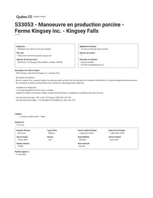 Ferme Kingsey Inc 533053