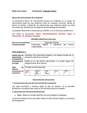 Banco De Instrumentos De Evaluación