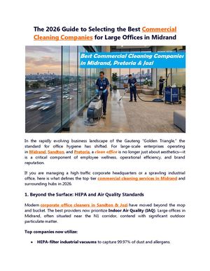 The Corporate Blueprint How To Choose A Large Scale Commercial Cleaning Partner In Midrand
