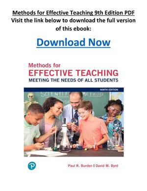 Methods For Effective Teaching 9th Edition PDF