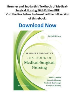 Brunner And Suddarth’s Textbook Of Medical Surgical Nursing 16th Edition PDF