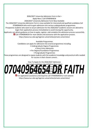 Crescent University Undergraduate,2026)2027 POST UTME Application Form Is Out ☎️ (O7040964654)(+2347O40964654) (DR MRS FAITH) for more Information On How Official Apply for the program Ministers of the Crown are responsible to the House in which they sit;