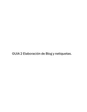 Guia 2 Elaboración De Blog Y Netiquetas