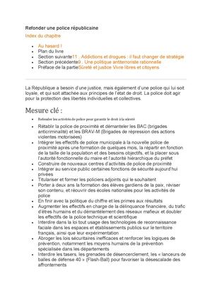 Refonder Une Police Républicaine