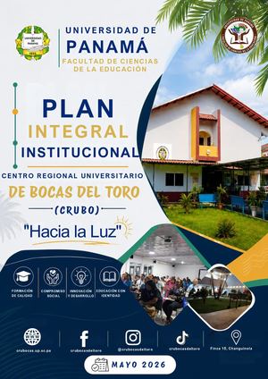Proyecto Final Del Plan Integral Institucional Del Centro Regional Universitario De Bocas Del Toro