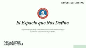 Folleto El Espacio Arquitectónico Y Las Funciones Psicológicas Del Espacio Personal