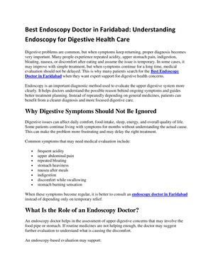Best Endoscopy Doctor In Faridabad Understanding Endoscopy For Digestive Health Care