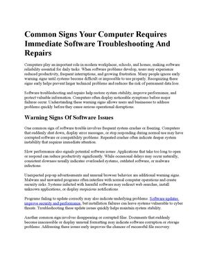 Common Signs Your Computer Requires Immediate Software Troubleshooting And Repairs
