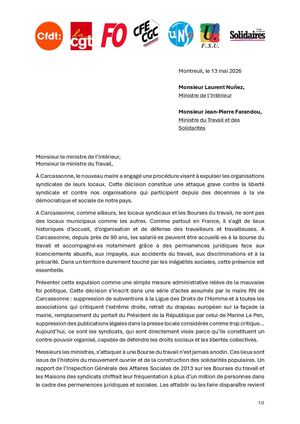 Courrier Intersyndical Bourse Du Travail De Carcassonne