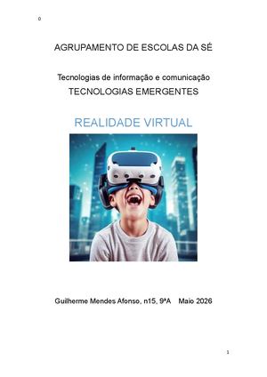 Realidade Virtual trabalho TIC