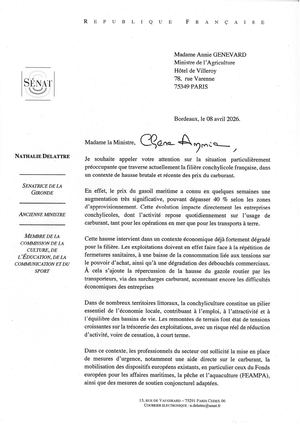 Courrier à Annie Genevard, ministre de l’Agriculture et de la Souveraineté alimentaire