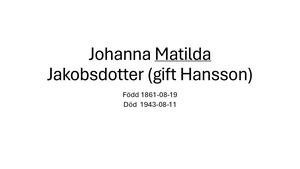 Johanna Matilda Jakobsdotter