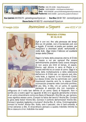 Avvisi Parrocchiali Dal 17 Al 24 Maggio 2026 - Ascensione 2026