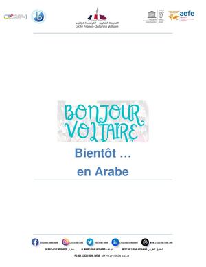 Bonjour Voltaire Bientôt En Arabe Semestre 2