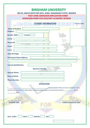 Crescent University, admission forms for the 2026/27 academic session.☎️{08039478772) ☎️{+23408039478772} Available forms include Jupeb, Ijmb, transfer, direct entry, preliminary, remedial studies, masters, ☎️{08039478772) and postgraduate diploma. These 