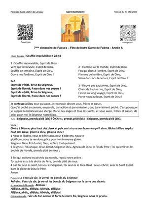 Messe Du 17 Mai 2026 Annee A