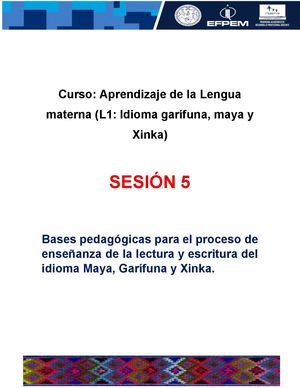 Sesión 5 Aprendizaje De La Lengua Materna