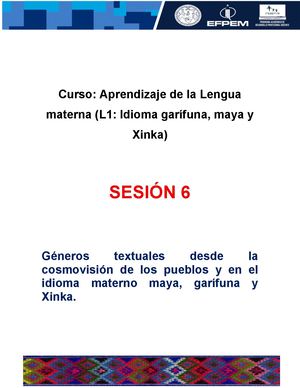 Sesión 6 Aprendizaje De La Lengua Materna