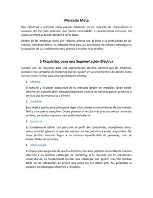 Proceso para la segmentación de mercados
