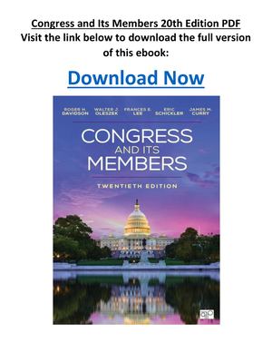 Congress And Its Members 20th Edition PDF