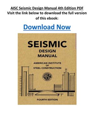 AISC Seismic Design Manual 4th Edition PDF
